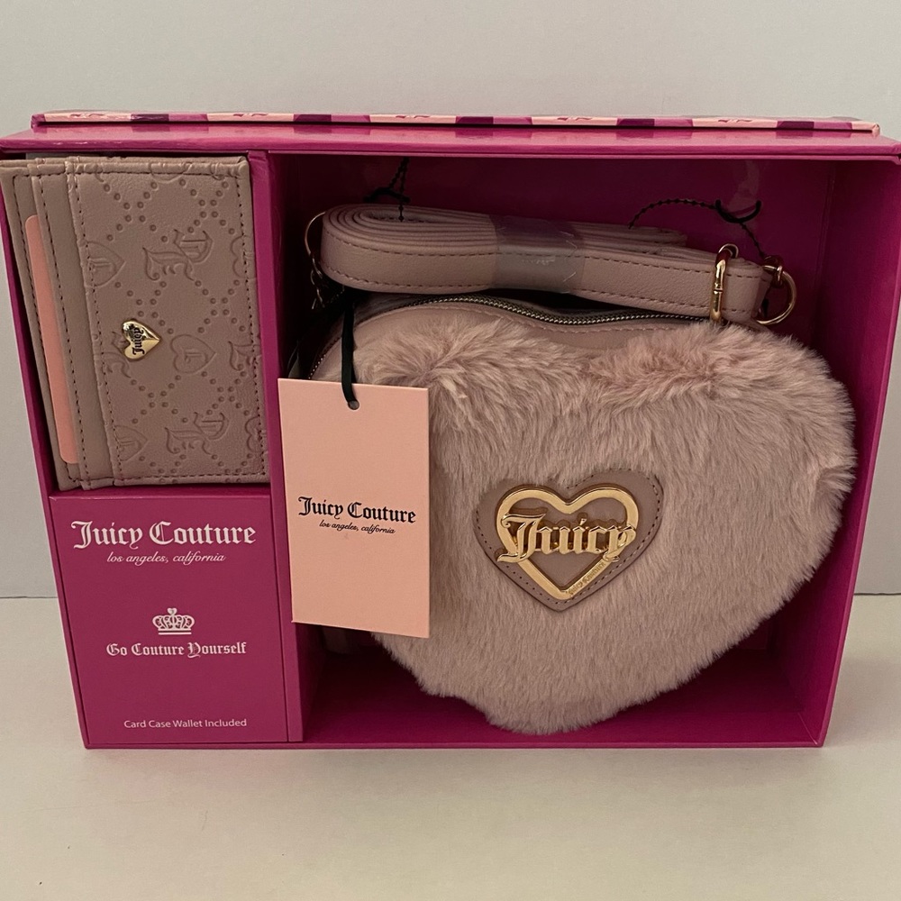 Juicy Couture Heart Crossbody & Card Case Gift Set